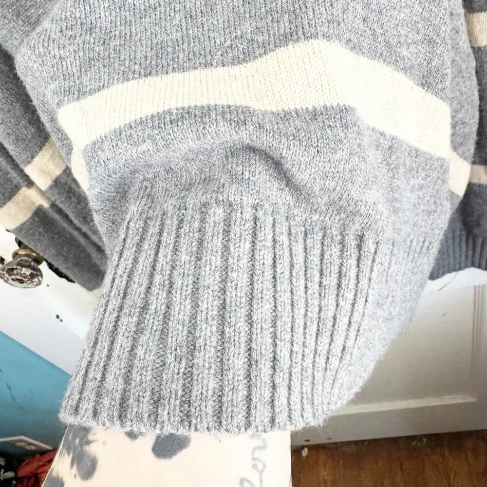 American Eagle AE Wool Blend Crewneck Striped Knit Sweater Men’s Athletic Fit XL